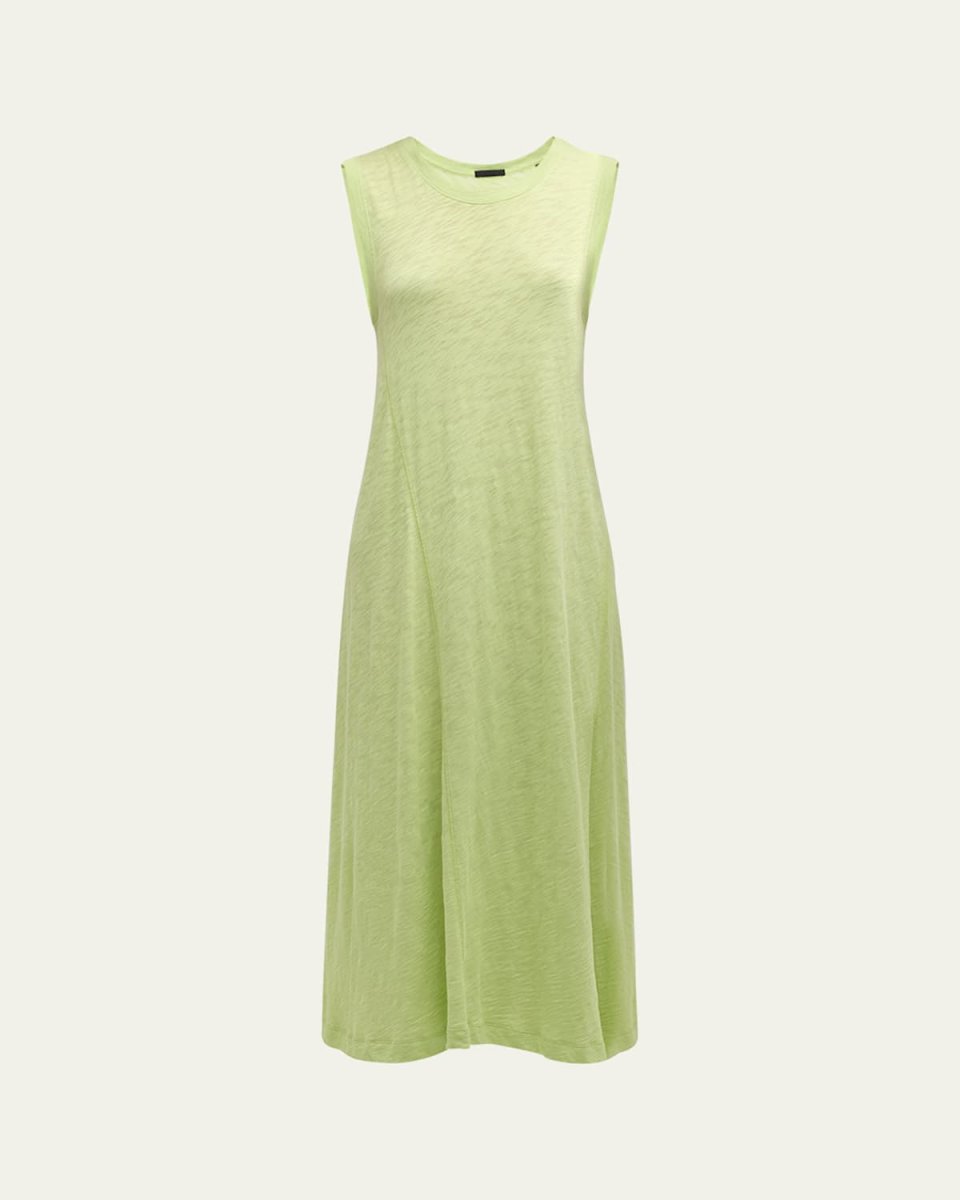 Slub Jersey Sleeveless Swing Midi Dress